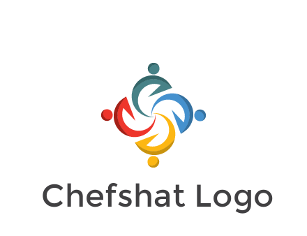 abstract people icon rotating community logo