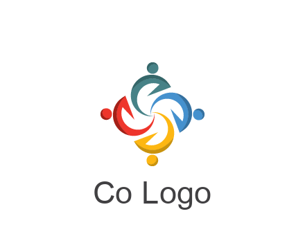 abstract people icon rotating community logo