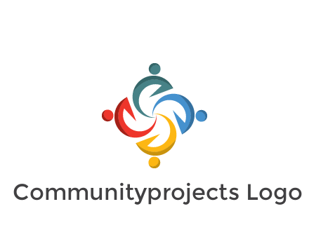 abstract people icon rotating community logo