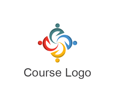 abstract people icon rotating community logo