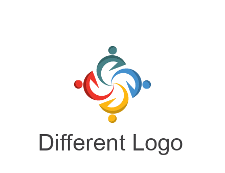 abstract people icon rotating community logo
