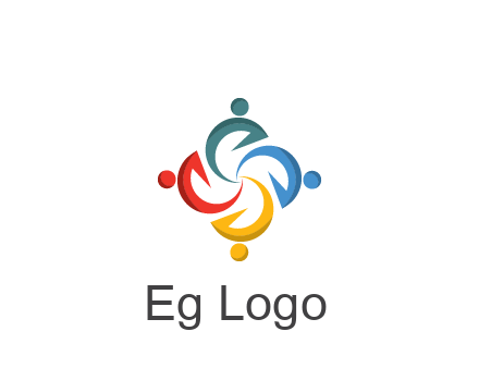 abstract people icon rotating community logo
