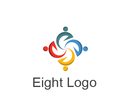 abstract people icon rotating community logo