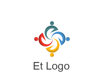 abstract people icon rotating community logo