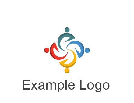 abstract people icon rotating community logo