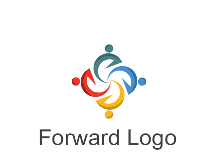 abstract people icon rotating community logo