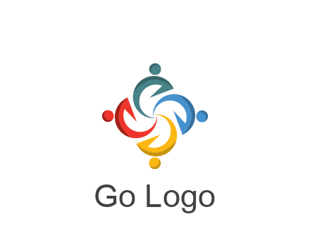 abstract people icon rotating community logo