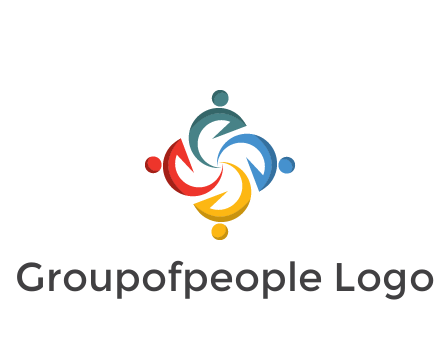 abstract people icon rotating community logo