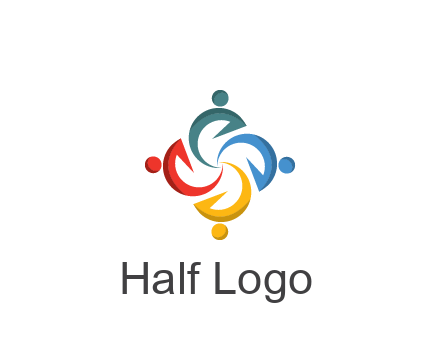 abstract people icon rotating community logo