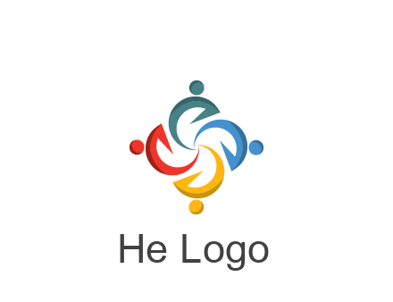 abstract people icon rotating community logo
