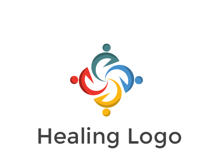 abstract people icon rotating community logo