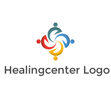 abstract people icon rotating community logo