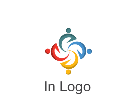 abstract people icon rotating community logo
