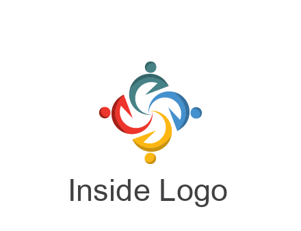 abstract people icon rotating community logo