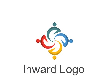 abstract people icon rotating community logo