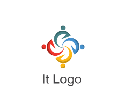 abstract people icon rotating community logo