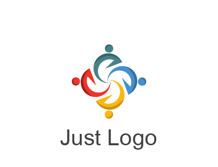 abstract people icon rotating community logo