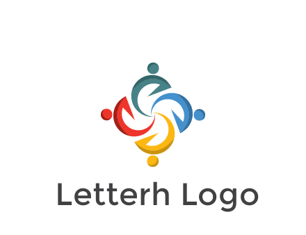 abstract people icon rotating community logo