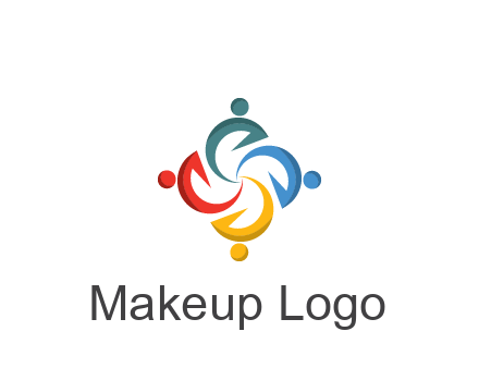 abstract people icon rotating community logo