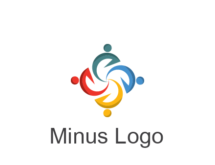 abstract people icon rotating community logo