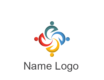 abstract people icon rotating community logo