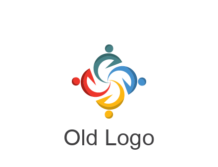 abstract people icon rotating community logo