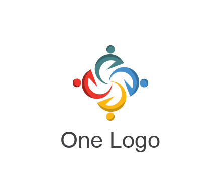 abstract people icon rotating community logo