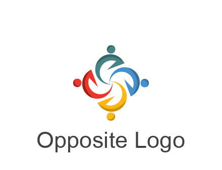 abstract people icon rotating community logo