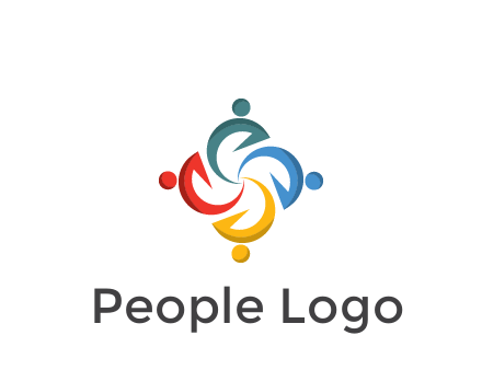 abstract people icon rotating community logo