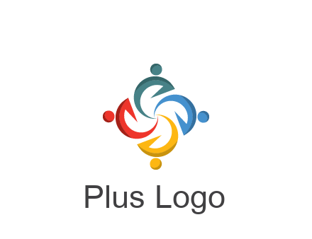 abstract people icon rotating community logo