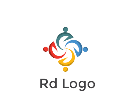 abstract people icon rotating community logo