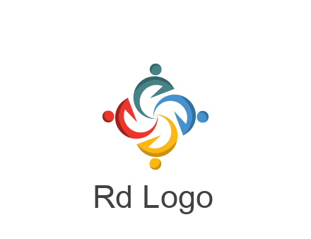 abstract people icon rotating community logo