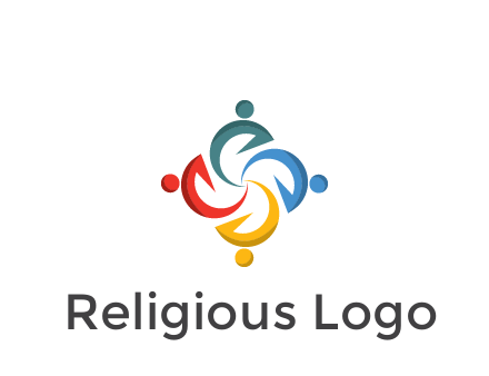abstract people icon rotating community logo