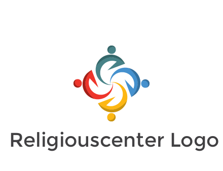 abstract people icon rotating community logo