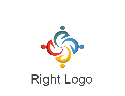 abstract people icon rotating community logo