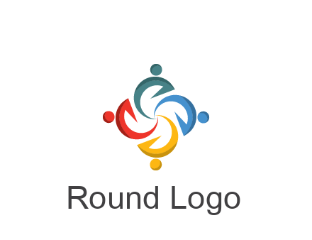 abstract people icon rotating community logo