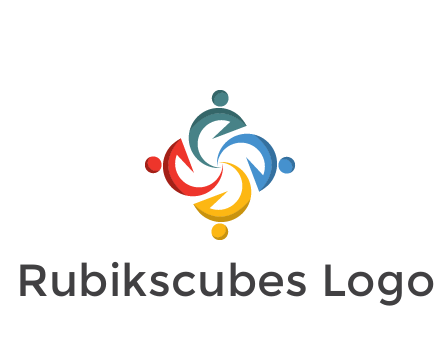 abstract people icon rotating community logo