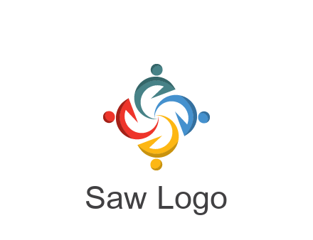 abstract people icon rotating community logo
