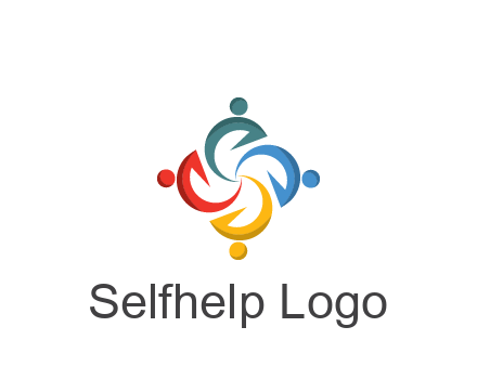abstract people icon rotating community logo