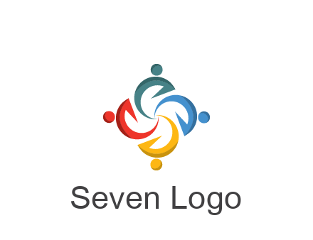abstract people icon rotating community logo