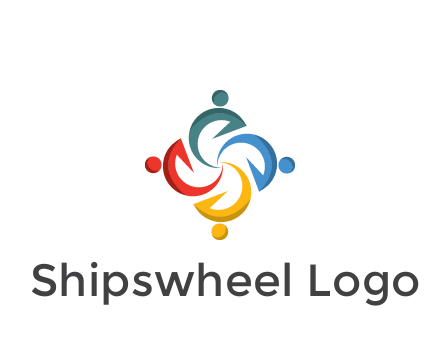 abstract people icon rotating community logo