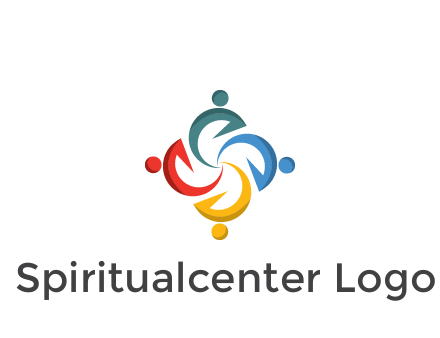 abstract people icon rotating community logo