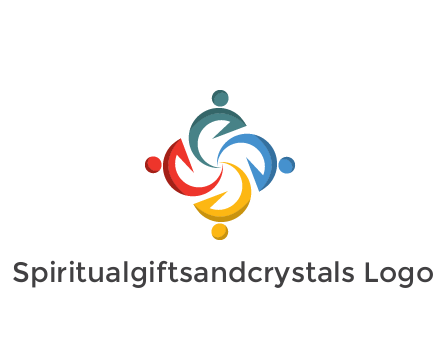 abstract people icon rotating community logo