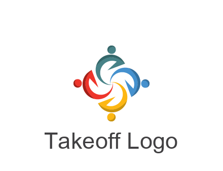 abstract people icon rotating community logo