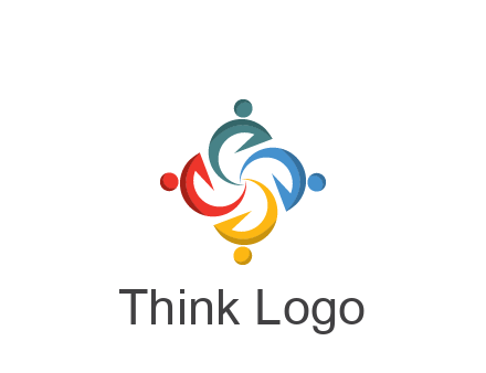 abstract people icon rotating community logo