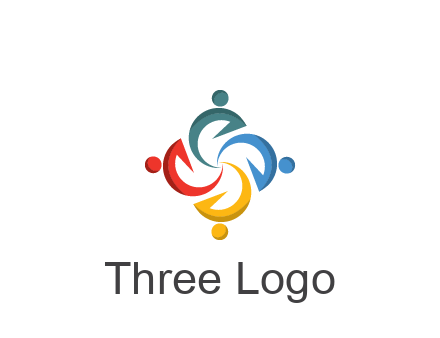 abstract people icon rotating community logo