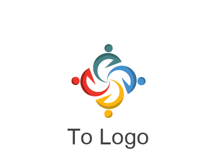 abstract people icon rotating community logo