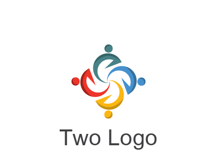 abstract people icon rotating community logo