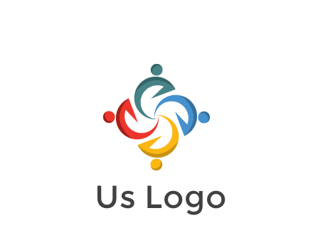 abstract people icon rotating community logo