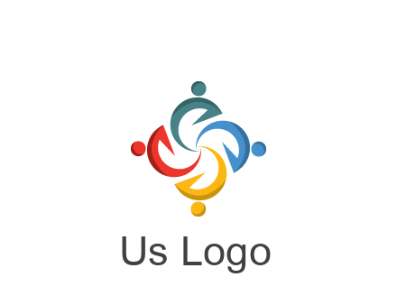 abstract people icon rotating community logo